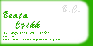 beata czikk business card
