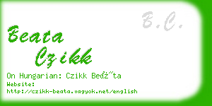 beata czikk business card